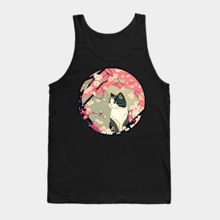 Cat Sakura Japanese Kawaii - Cherry Blossom Lover Tank Top